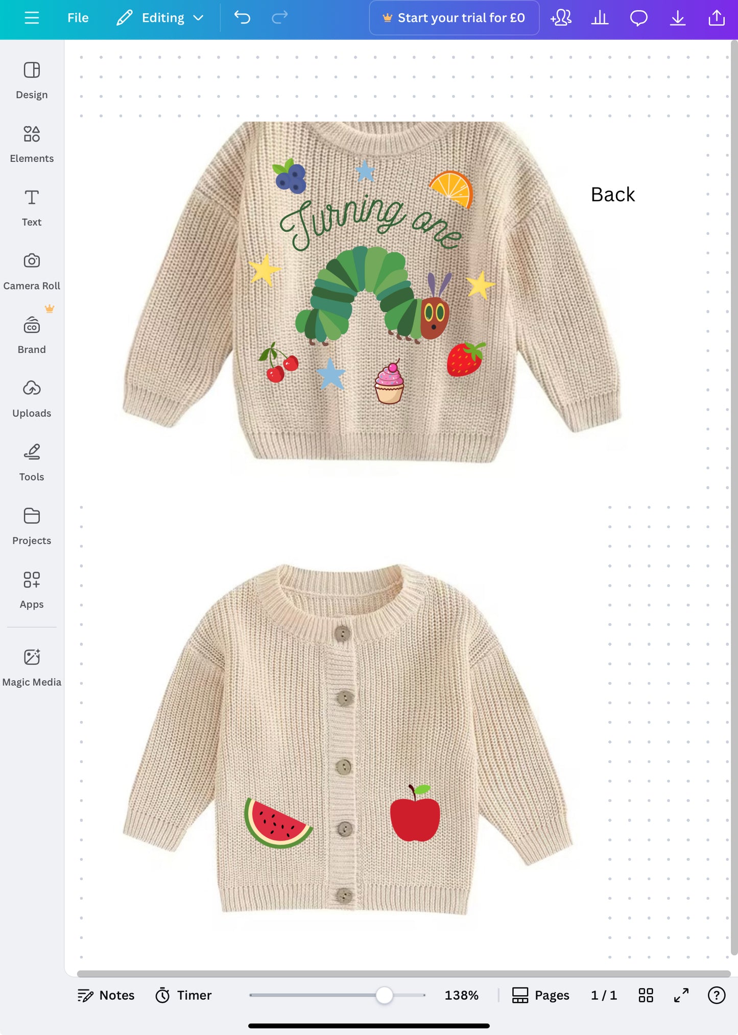hungry caterpillar cardigan