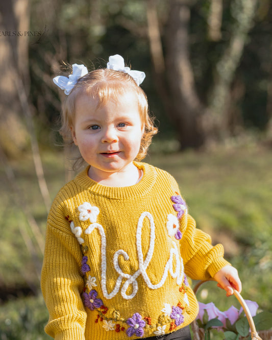 Purple Flower Wreath Name Jumper