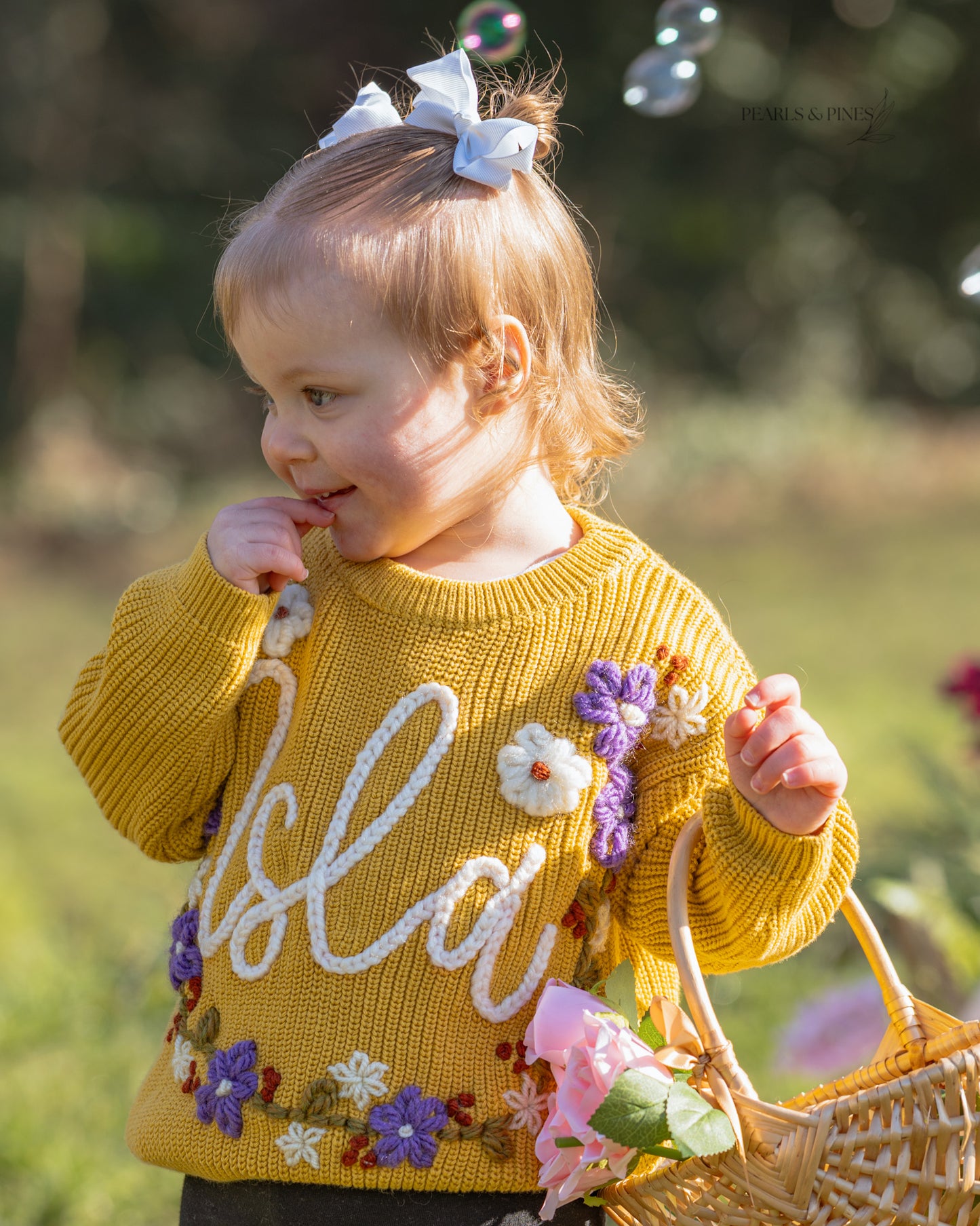 Purple Flower Wreath Name Jumper